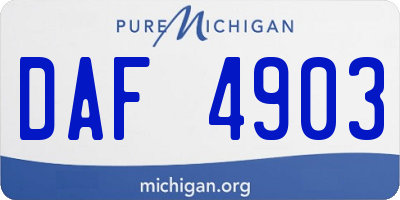 MI license plate DAF4903