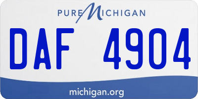 MI license plate DAF4904