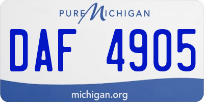 MI license plate DAF4905