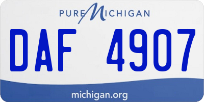 MI license plate DAF4907