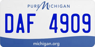 MI license plate DAF4909
