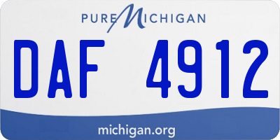 MI license plate DAF4912
