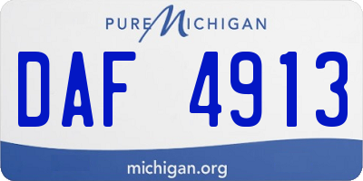 MI license plate DAF4913