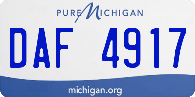 MI license plate DAF4917