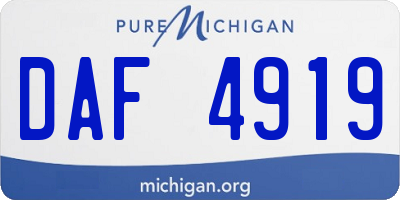 MI license plate DAF4919