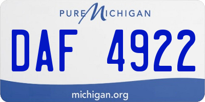 MI license plate DAF4922