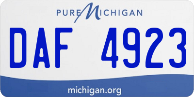 MI license plate DAF4923