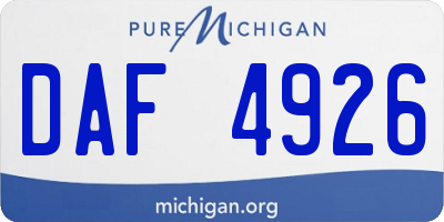 MI license plate DAF4926