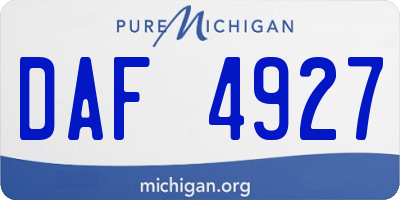 MI license plate DAF4927