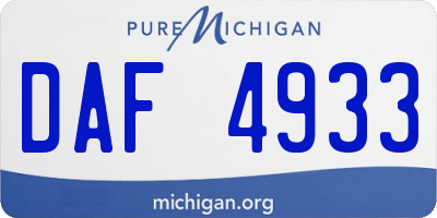 MI license plate DAF4933