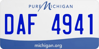 MI license plate DAF4941