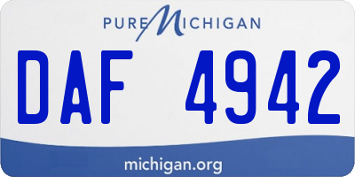MI license plate DAF4942