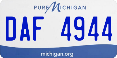 MI license plate DAF4944