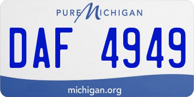 MI license plate DAF4949