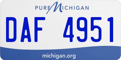 MI license plate DAF4951