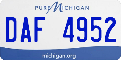 MI license plate DAF4952