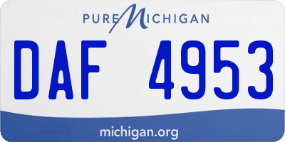 MI license plate DAF4953