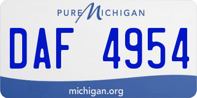 MI license plate DAF4954