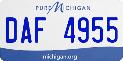 MI license plate DAF4955