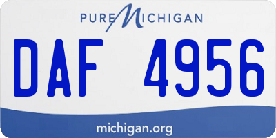 MI license plate DAF4956