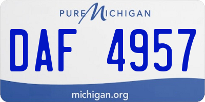 MI license plate DAF4957
