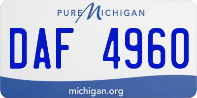 MI license plate DAF4960