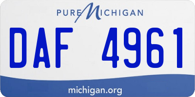 MI license plate DAF4961