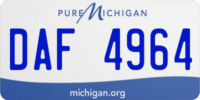 MI license plate DAF4964