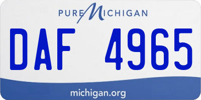 MI license plate DAF4965