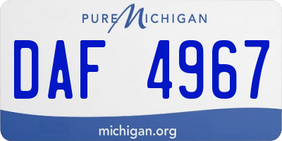 MI license plate DAF4967