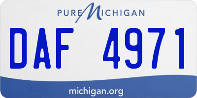 MI license plate DAF4971