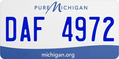 MI license plate DAF4972