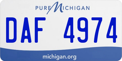 MI license plate DAF4974