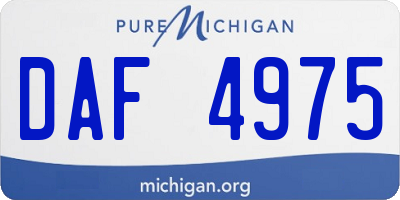 MI license plate DAF4975