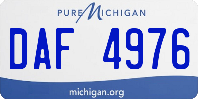 MI license plate DAF4976