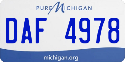 MI license plate DAF4978