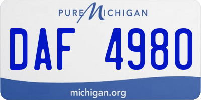 MI license plate DAF4980