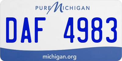 MI license plate DAF4983