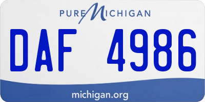 MI license plate DAF4986