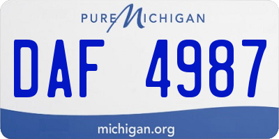 MI license plate DAF4987
