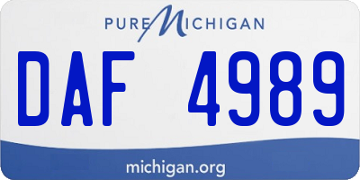 MI license plate DAF4989