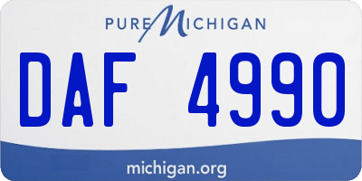 MI license plate DAF4990