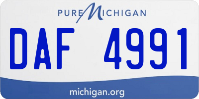 MI license plate DAF4991