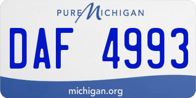 MI license plate DAF4993