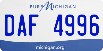 MI license plate DAF4996