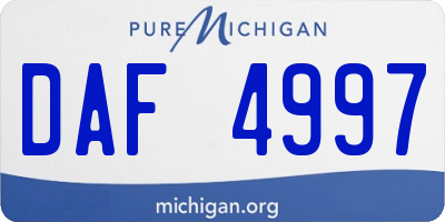 MI license plate DAF4997
