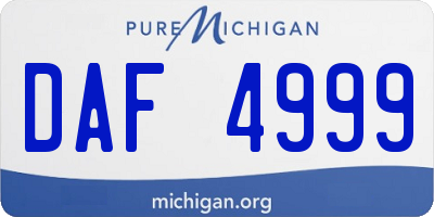 MI license plate DAF4999