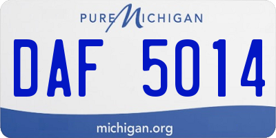 MI license plate DAF5014