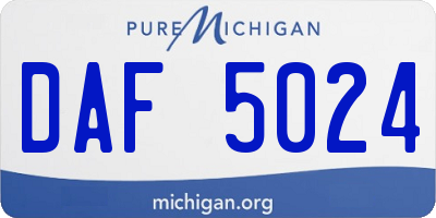 MI license plate DAF5024