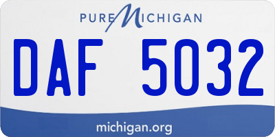 MI license plate DAF5032